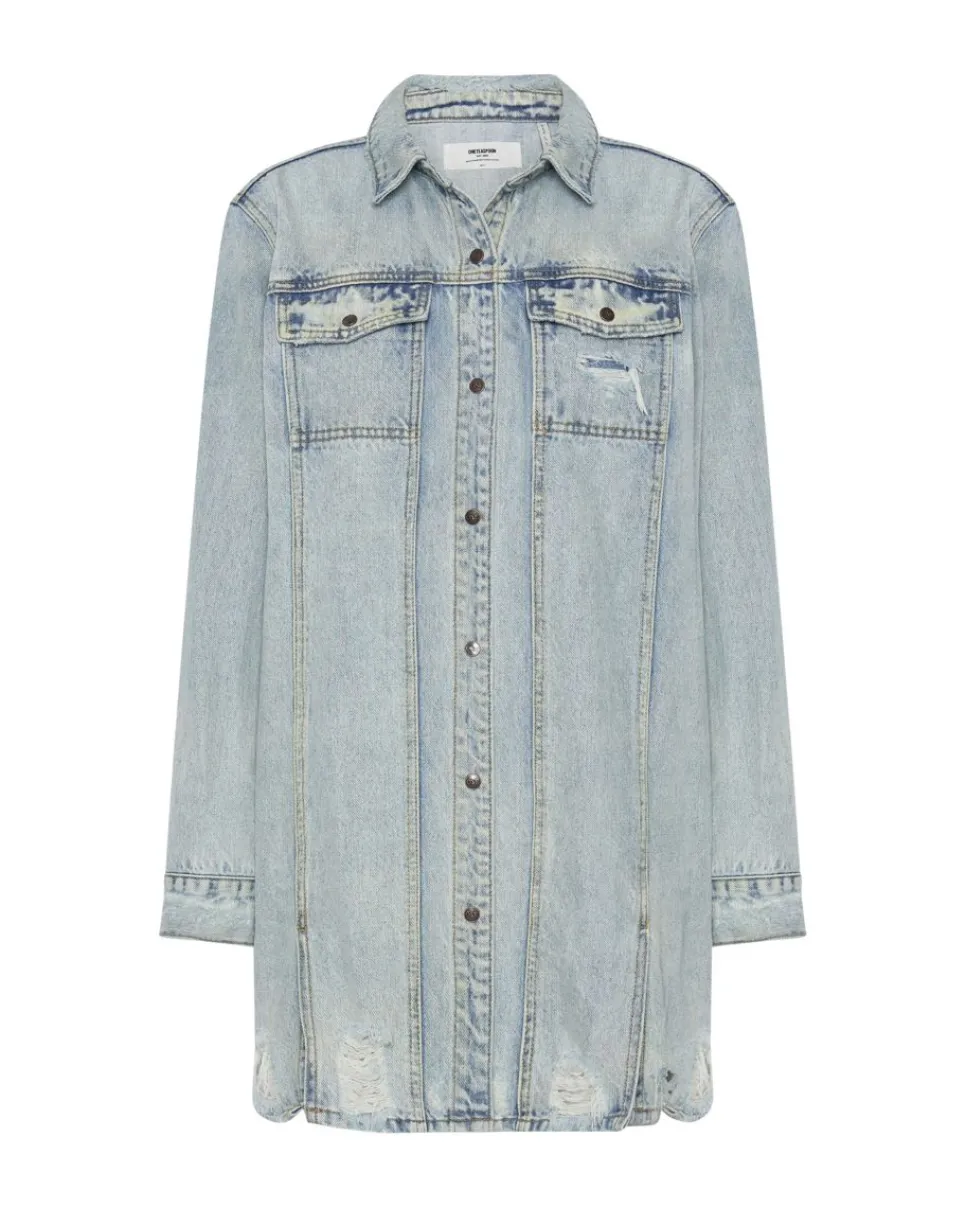 Midi & Maxi Dresses|ONE TEASPOON Kansas Blue Trucker Shirt Dress