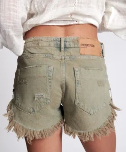 Denim Shorts|ONE TEASPOON Khaki Haze Bonita Low Waist Denim Shorts