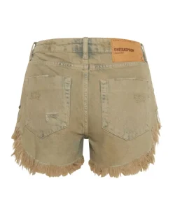 Denim Shorts|ONE TEASPOON Khaki Haze Bonita Low Waist Denim Shorts