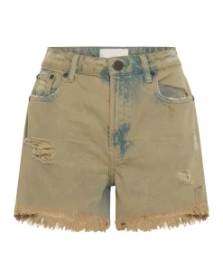 Denim Shorts|ONE TEASPOON Khaki Haze Legend High Waist Mom Fit Shorts