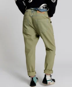 Denim Jeans|ONE TEASPOON Khaki Haze Shabbies Drawstring Boyfriend Jeans