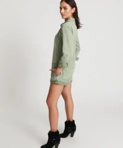 Denim Jumpsuits|ONE TEASPOON Khaki Logo Jacquard Prophecy Jumpsuit