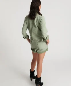 Denim Jumpsuits|ONE TEASPOON Khaki Logo Jacquard Prophecy Jumpsuit