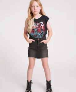 Clothing|ONE TEASPOON Kids Black Punk 2020 Mini High Waist Denim Skirt