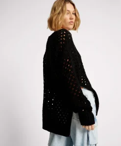Knitwear|ONE TEASPOON Knitted Fishnet Zip Side Sweater
