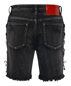 Denim Shorts|ONE TEASPOON Lace Up Stevies Long Length Boyfriend Shorts