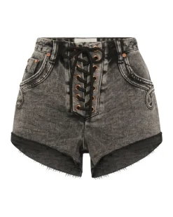 Denim Shorts|ONE TEASPOON Laced Up The One Fitted Cheeky Denim Shorts