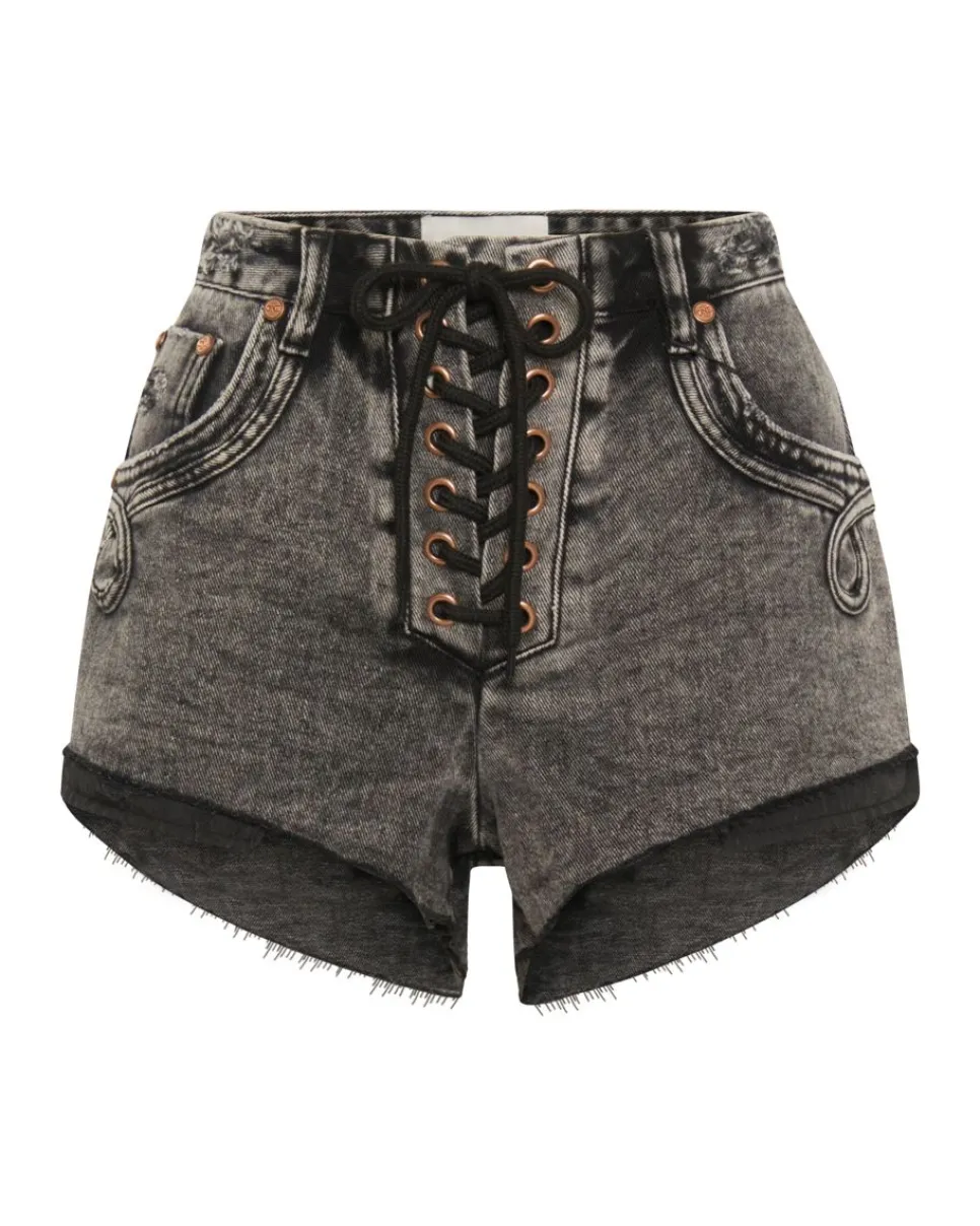 Denim Shorts|ONE TEASPOON Laced Up The One Fitted Cheeky Denim Shorts