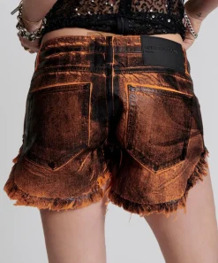 Denim Shorts|ONE TEASPOON Lacquered Bonitas Low Waist Denim Shorts