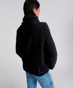 Knitwear|ONE TEASPOON Laddered Roll Neck Sweater