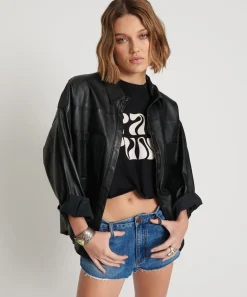 Leather Jackets|ONE TEASPOON Last Kiss Leather Daria Shacket
