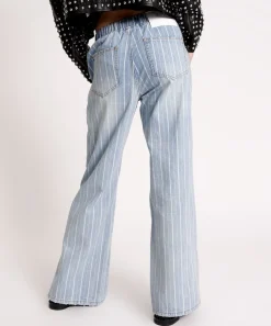 Denim Jeans|ONE TEASPOON Le Stripe Roadhouse Wide Leg Drawstring Jeans