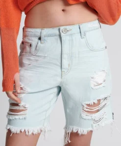 Denim Shorts|ONE TEASPOON Le Surf Jackson Mid Waist Wide Leg Shorts