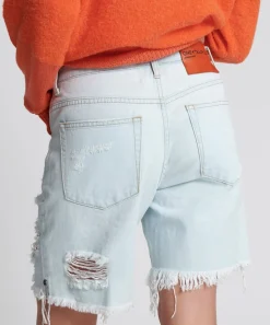 Denim Shorts|ONE TEASPOON Le Surf Jackson Mid Waist Wide Leg Shorts