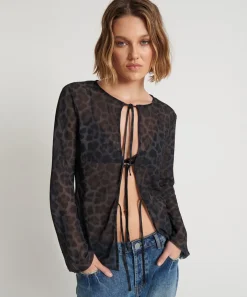 Tops|ONE TEASPOON Leopard Fantasy Chiffon Longsleeve Top
