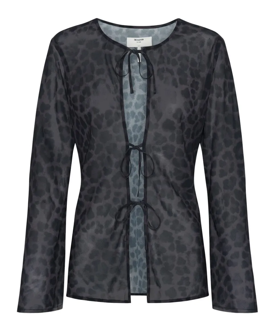 Tops|ONE TEASPOON Leopard Fantasy Chiffon Longsleeve Top