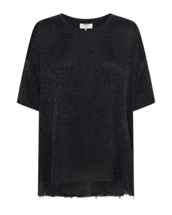 Tops|ONE TEASPOON Leopard Jacquard Satin Tee