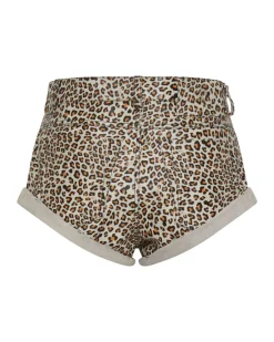 Bottoms|ONE TEASPOON Leopard Print Leather Low Waist Bandits