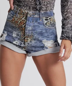Denim Shorts|ONE TEASPOON Leoparty Bandits High Waist Denim Shorts
