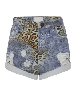 Denim Shorts|ONE TEASPOON Leoparty Bandits High Waist Denim Shorts