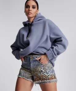 Denim Shorts|ONE TEASPOON Leoparty Truckers Mid Waist Relaxed Shorts