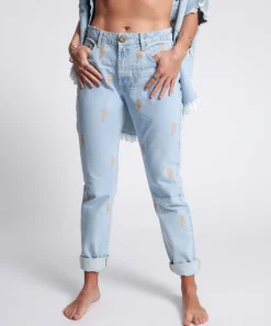 Denim Jeans|ONE TEASPOON Lightning Bolt Awesome Baggies High Waist Straight Jeans