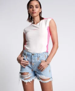 Denim Shorts|ONE TEASPOON Lightning Bolt Legend High Waist Mom Fit Shorts