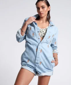 Denim Jumpsuits|ONE TEASPOON Lightning Bolt Prophecy Jumpsuit