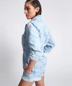 Denim Jumpsuits|ONE TEASPOON Lightning Bolt Prophecy Jumpsuit