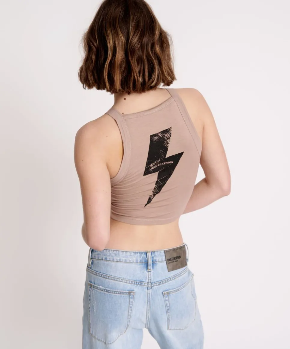 Tees & Tanks|ONE TEASPOON Lightning Bolt Rally Tank