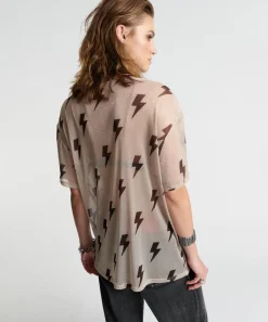 Tees & Tanks|ONE TEASPOON Lightning Strikes Mesh Tee Shirt