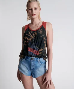 Denim Shorts|ONE TEASPOON Linear Blue The One Fitted Cheeky Denim Shorts