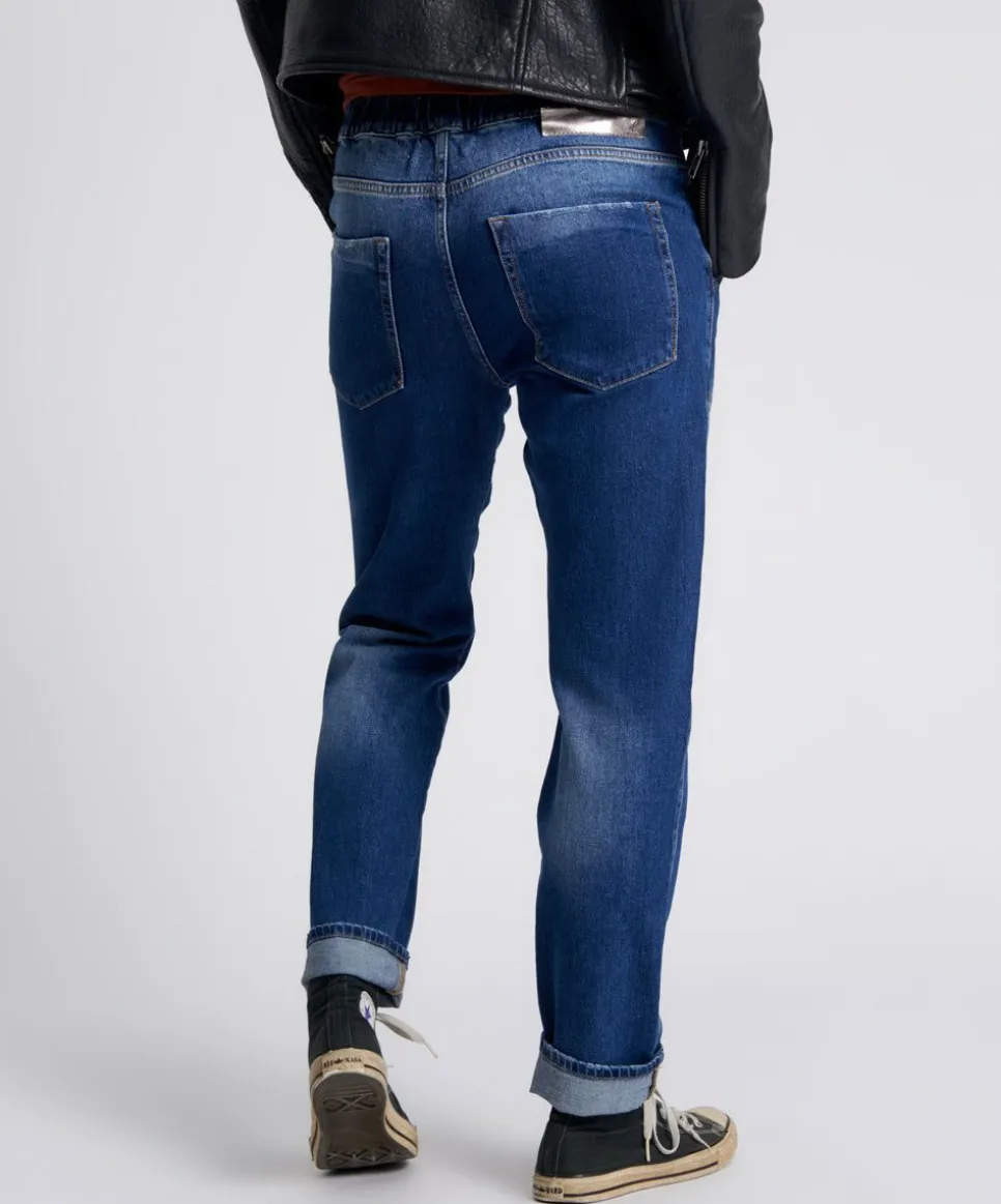 Denim Jeans|ONE TEASPOON Luxe Power Blue Shabbies Drawstring Boyfriend Jeans