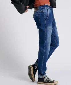 Denim Jeans|ONE TEASPOON Luxe Power Blue Shabbies Drawstring Boyfriend Jeans