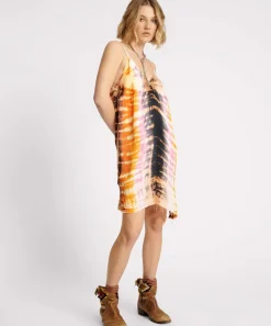 Mini Dresses|ONE TEASPOON Make Waves Hand Dyed Satin Slip Dress