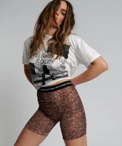 Bottoms|ONE TEASPOON Mesh Animal Bike Shorts