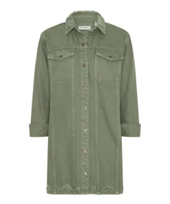 Midi & Maxi Dresses|ONE TEASPOON Military Khaki Trucker Shirt Dress