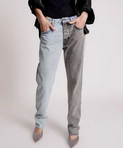 Denim Jeans|ONE TEASPOON Miss Matched Truckers Mid Rise Straight Leg Jeans