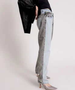 Denim Jeans|ONE TEASPOON Miss Matched Truckers Mid Rise Straight Leg Jeans