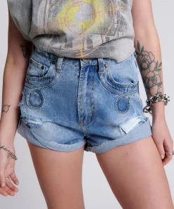 Denim Shorts|ONE TEASPOON Misty Cymatic Bandit High Waist Denim Shorts