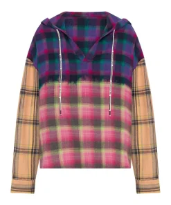 Shirts|ONE TEASPOON Mixed Flannel Hooded Shirt