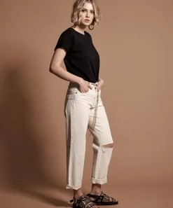 Denim Jeans|ONE TEASPOON Nashville Cream Truckers Mid Rise Straight Leg Jeans
