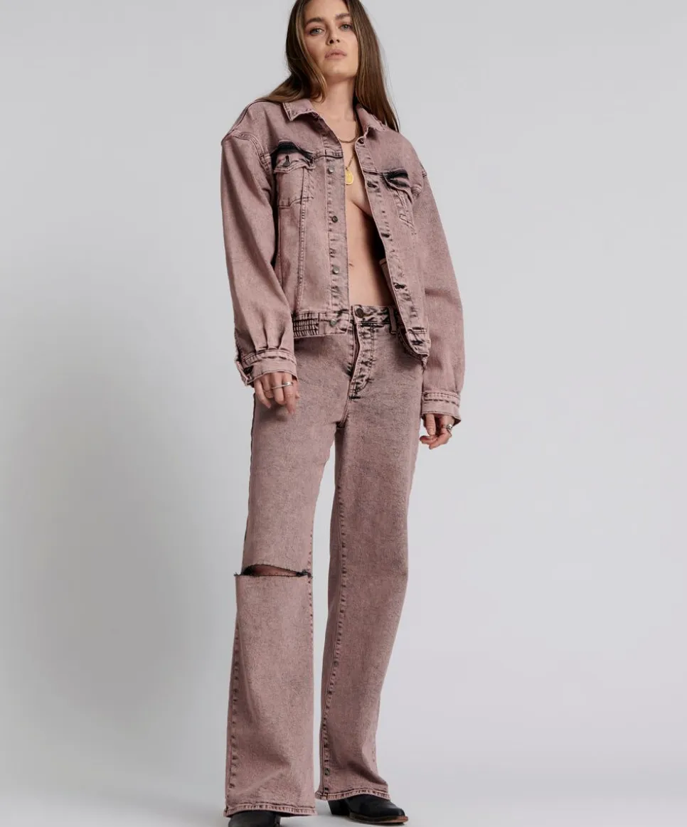 Denim Jeans|ONE TEASPOON Night Haze Jackson Mid Waist Wide Leg Jeans