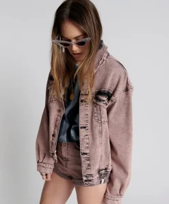 Jackets|ONE TEASPOON Night Haze Oversized Denim Trucker Jacket