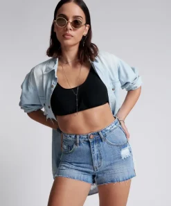 Denim Shorts|ONE TEASPOON Ocean Bonitas High Waist Denim Shorts