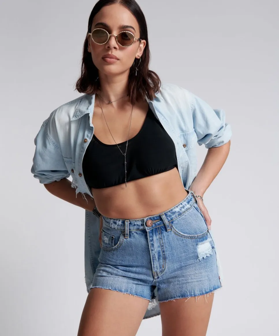 Denim Shorts|ONE TEASPOON Ocean Bonitas High Waist Denim Shorts