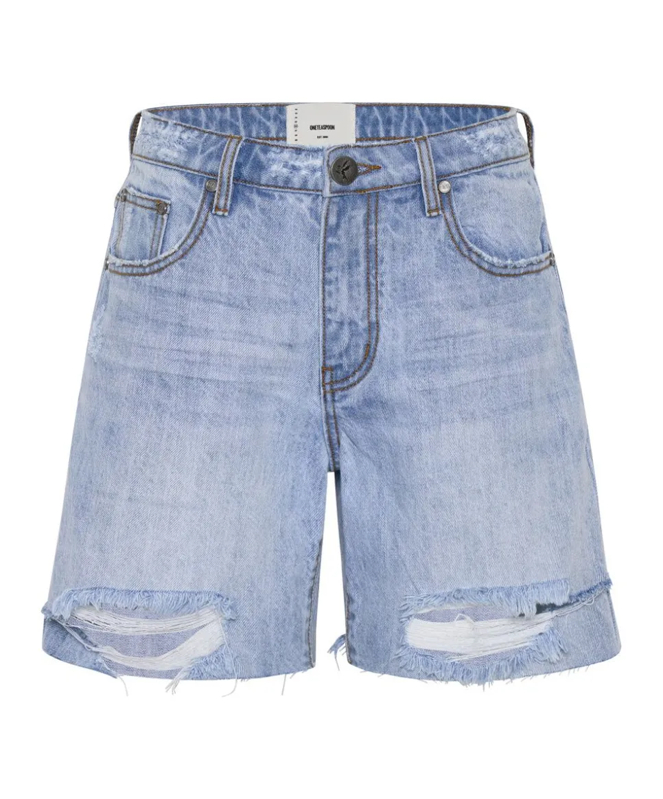 Denim Shorts|ONE TEASPOON Ocean Jackson Mid Waist Wide Leg Shorts