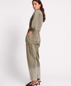 Denim Jumpsuits|ONE TEASPOON Old Khaki Claudia Overalls