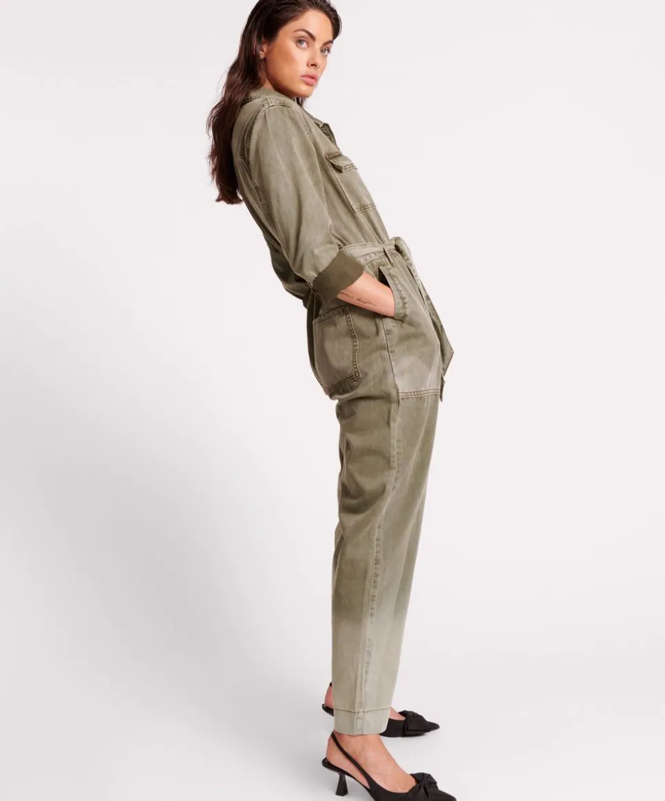 Denim Jumpsuits|ONE TEASPOON Old Khaki Claudia Overalls