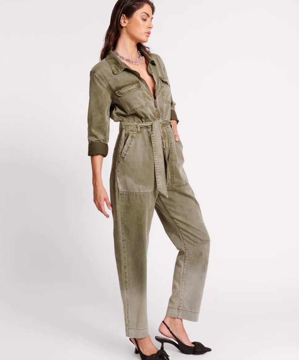 Denim Jumpsuits|ONE TEASPOON Old Khaki Claudia Overalls